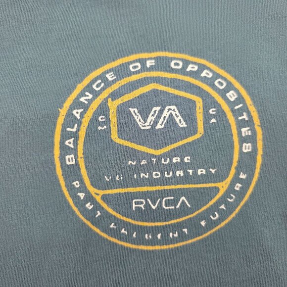 RVCA Boys Balance Of Opposites XL Blue Graphic Logo Short Sleeve T-Shirt - Picture 5 of 10
